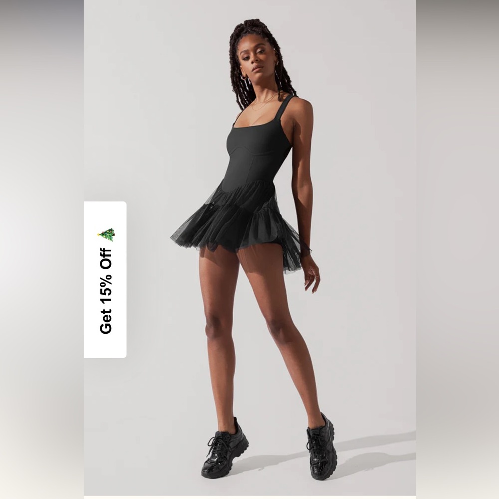 Popflex Active Pirouette Black Dress, worn twice